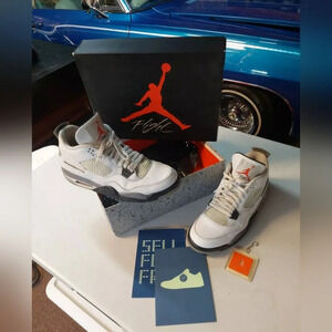 Nike Air Jordan 5 Retro White Black Cement gray Read Description